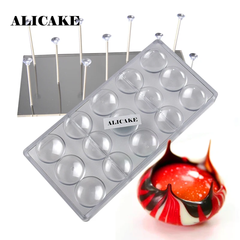 

ALICAKE Volcano Chocolate Mold Set Polycarbonate Plastic for Volcan Chocolate Form Mould Candy Stand Set Bakery Baking Tools
