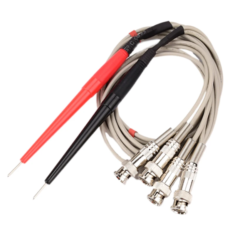 Cable de prueba aislado LCR Kelvin de Puente Digital, cable de prueba de cuatro cables, clip de baja resistencia, clip de prueba de puente de parche