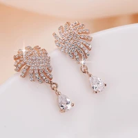 de147 fashion refined grace 4a zircon feather wing earrings girlfriend gift party banquet woman jewelry earrings 2021