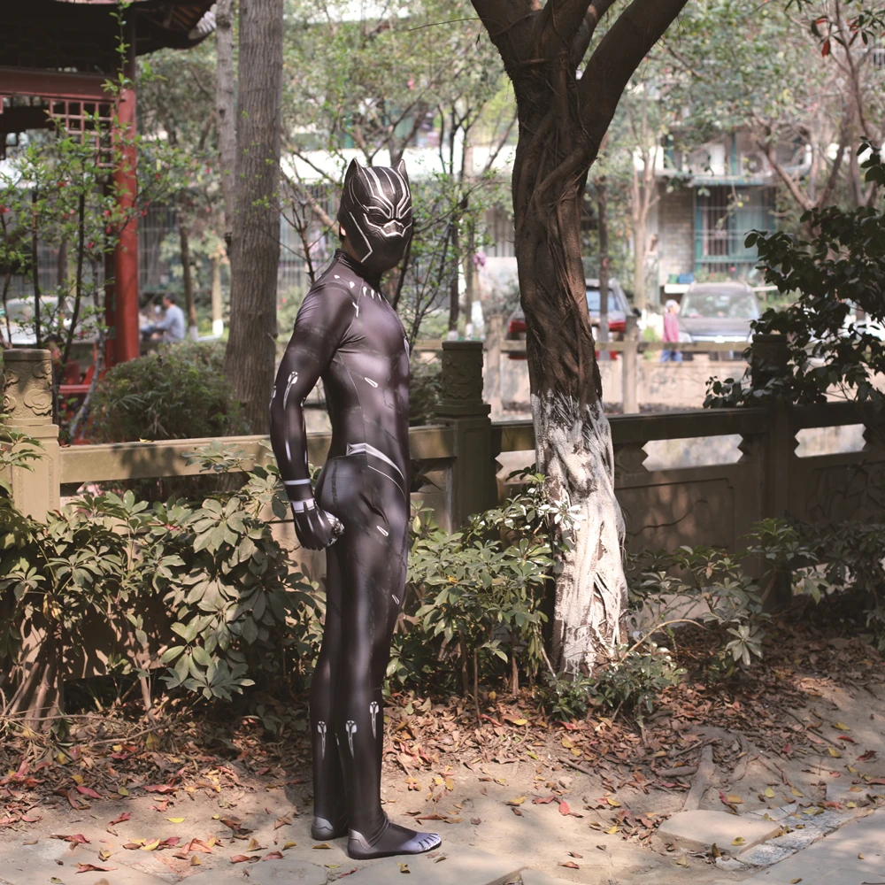 

Black Panther T'Challa Wakanda King Cosplay Costume Jumpsuit Fancy Zentai Mask