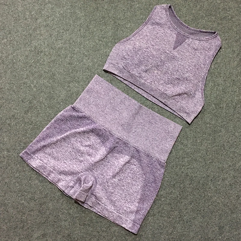 Женский спортивный комплект из 2 предметов для йоги эластичных шорт спортзала