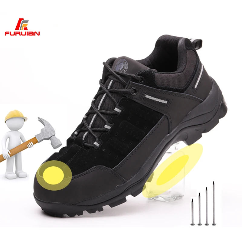 

Furuian Work Safety Shoes Men Steel Toe Cap Puncture-Proof Anti-smash Women Boots Sport Warm Indestructible Wear Lightweight