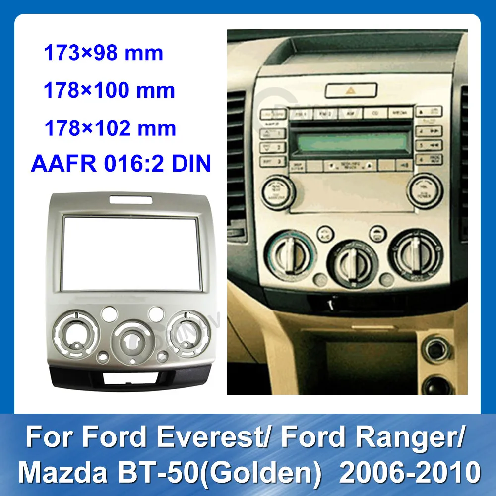 

2Din Car Radio Fascia Installation Frame Kit For Ford Everest Ranger Mazda BT 50 2006-2010 Golden Car refitting DVD frame