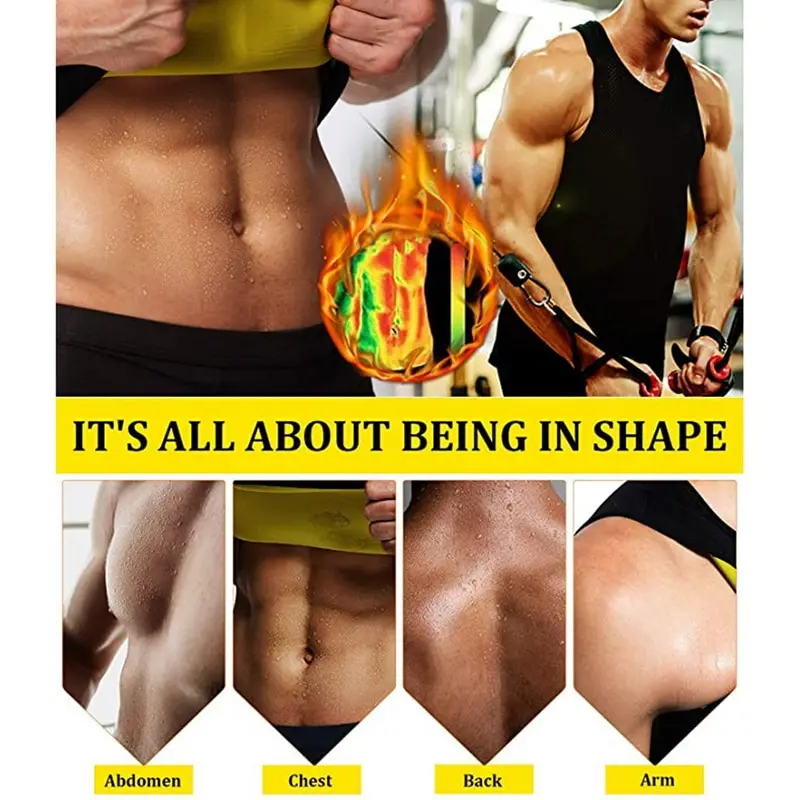 

Men Neoprene Sweat Sauna Suit Vest Body Shapers Vest Waist Trainer Slimming Tank Top Shapewear Corset Gym Underwear Fat Burn