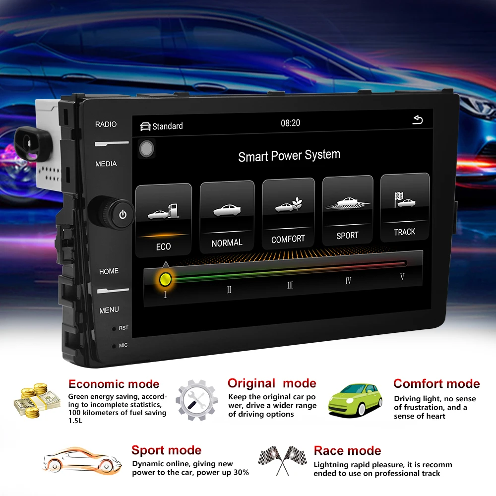 Умная Система питания 4 + 64 ГБ Автомобильный мультимедийный плеер DVD android 10 9 дюймов