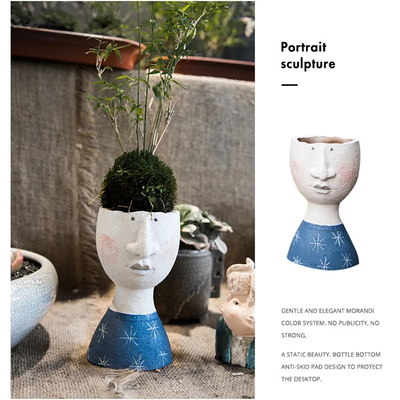 

Happy Family Artistic Portrait Planters Resin Flower Pot Nordic Vase for Home Tabletop Decor Various Styles Nordic Art Flowerpot