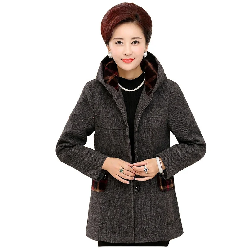 Осенне зимние куртки женская повседневная шерстяная Верхняя одежда оверсайз