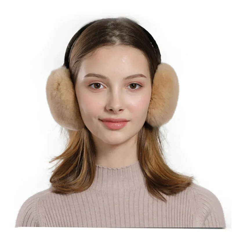 Лидер продаж плюшевые женские зимние теплые наушники из кроличьего меха