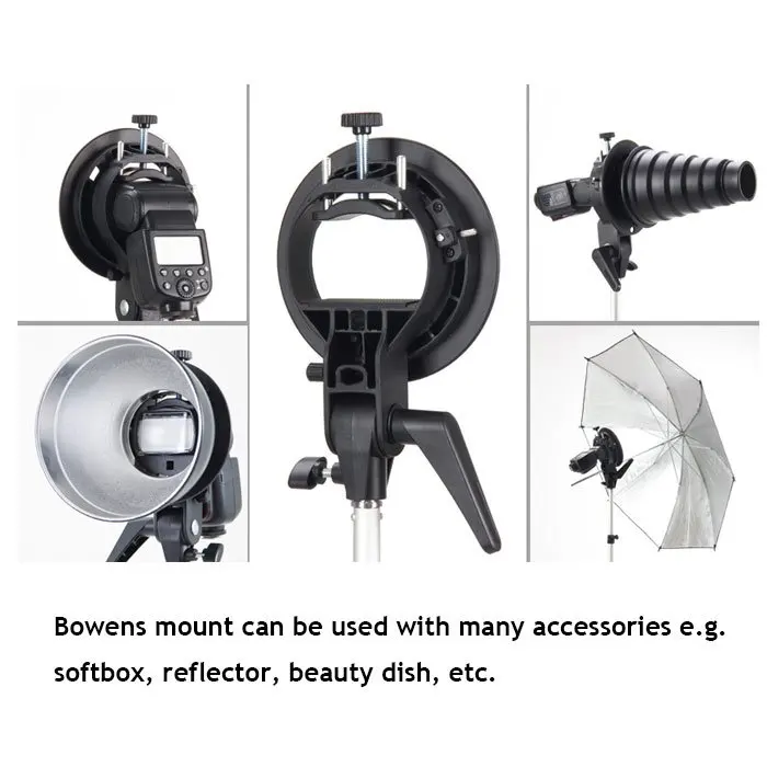 Godox s-образный Кронштейн для вспышки Bowens S держатель Универсальный тип для вспышки Speedlite Snoot софтбокс красота блюдо сотовая зонтик