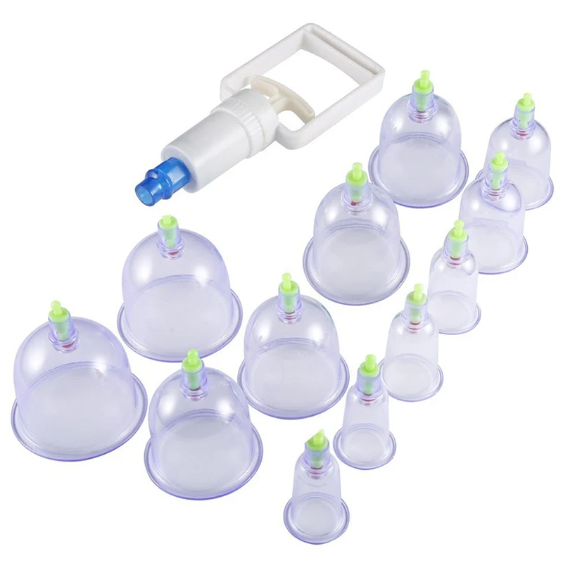 Дешевые 12 шт. чашки вакуумный баночный массаж устройство для акупунктуры