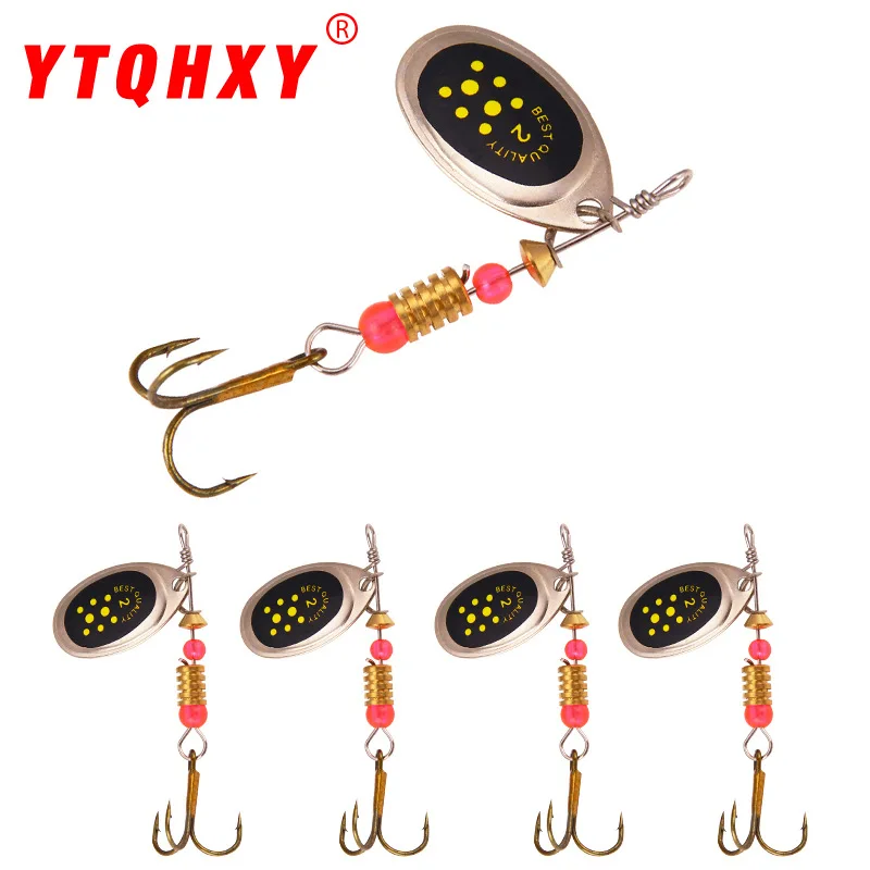 

XY-69 Spoon Sequins Luya Lures 5.5cm 3.1g Rotating Metal Bionic 3 Hook Iron Hard 3D Fishs Artificial Fishhooks Fishing Gear Bait