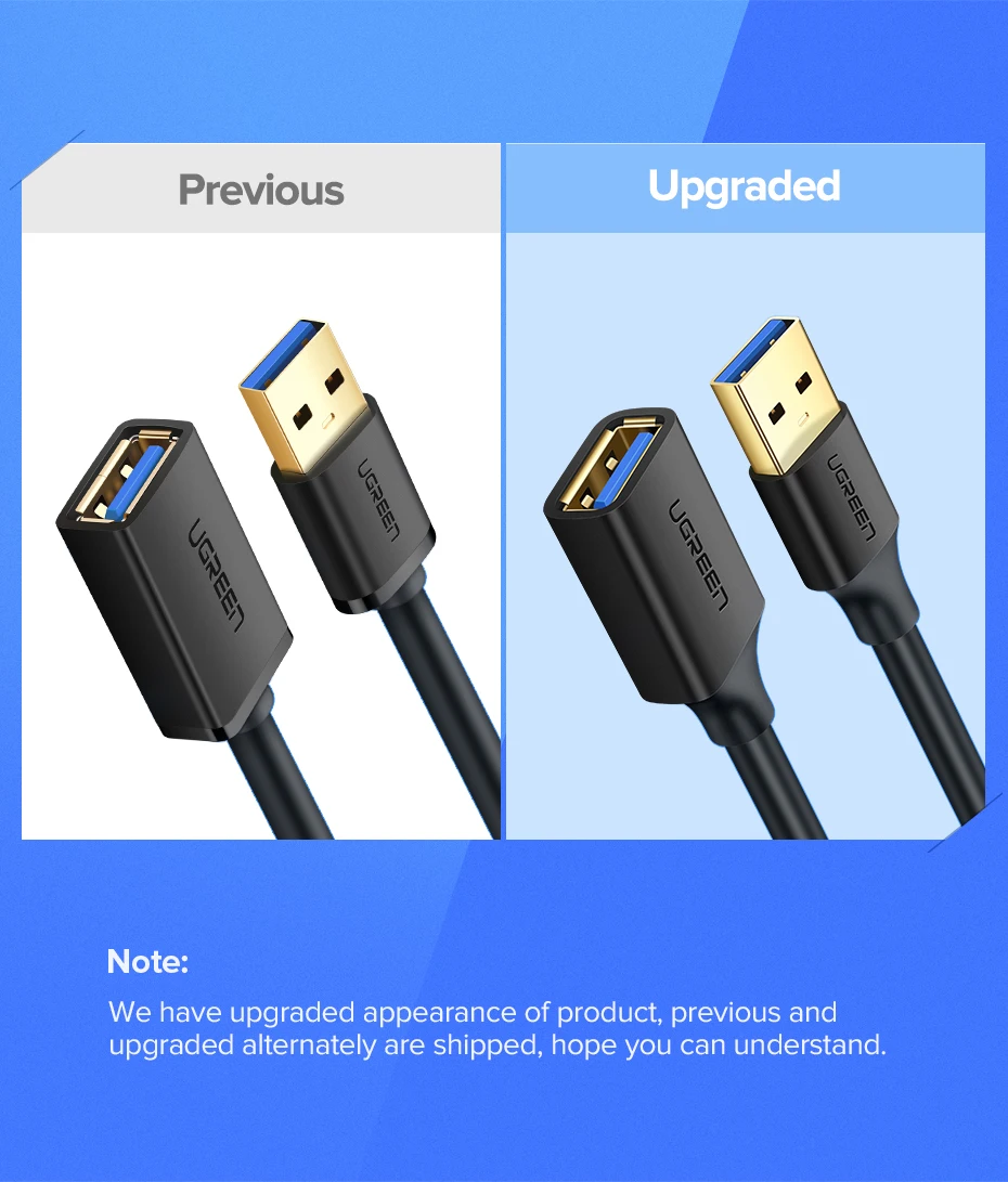 Ugreen USB кабель-удлинитель USB 3,0 кабель для умный принтер PS4 SSD USB3.0 2,0 для удлинителя данных шнур мини USB кабель-удлинитель
