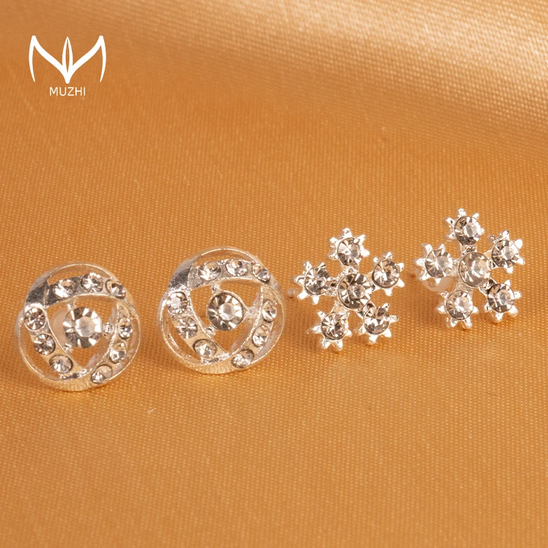 MUZHI милый маленький медведь серьги-гвоздики для женщин 925 серебряные иглы