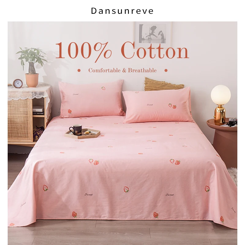 Dansunreve 3 шт. постельные принадлежности набор 100% хлопковые простыни с наволочкой