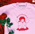 Женская футболка с рисунком ангела, розовая хлопковая футболка с коротким рукавом, смешные свободные топы с графическим принтом, Хлопковая женская футболка в стиле Харадзюку