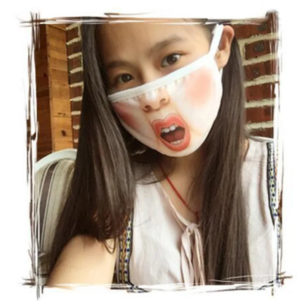 Face Mouth Muffle Mask Creative Unisex Woman Fun Anime Funny Expression Emotional Anti-Dust Warm Face Mask K919