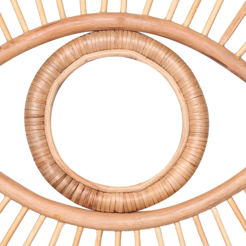 Зеркальная рама в форме глаза из ротанга художественный декор зеркало для