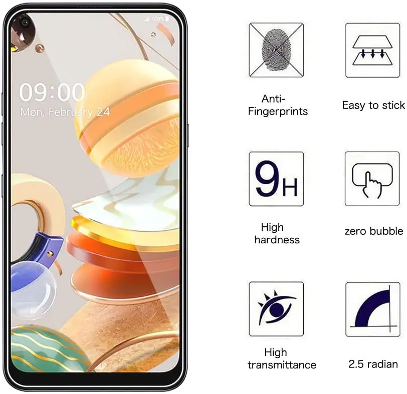 Защита экрана из закаленного стекла для LG K31 K61 K41S K62 K52 K22 Plus Взрывозащищенная