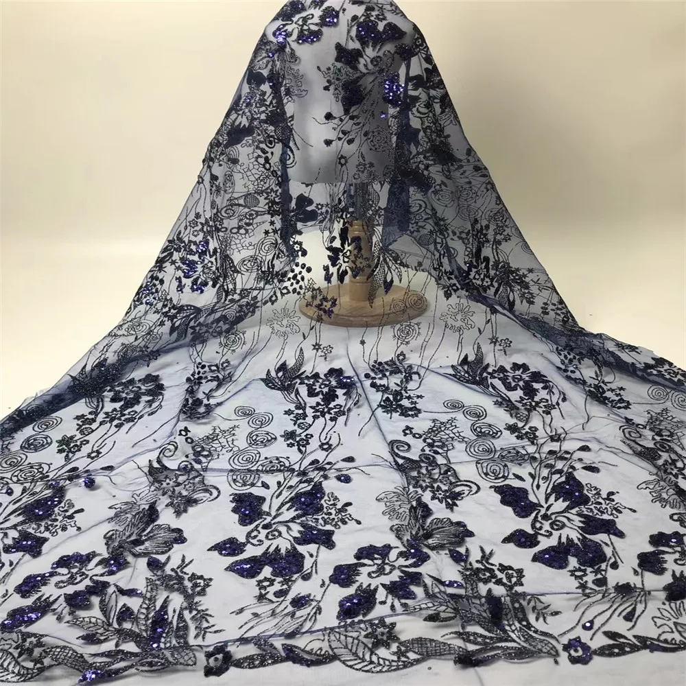 

Madison African Lace Fabric Baby Gold Sequin Lace Fabric High Quality French Tulle Lace Fabric for Wedding Party Sewing