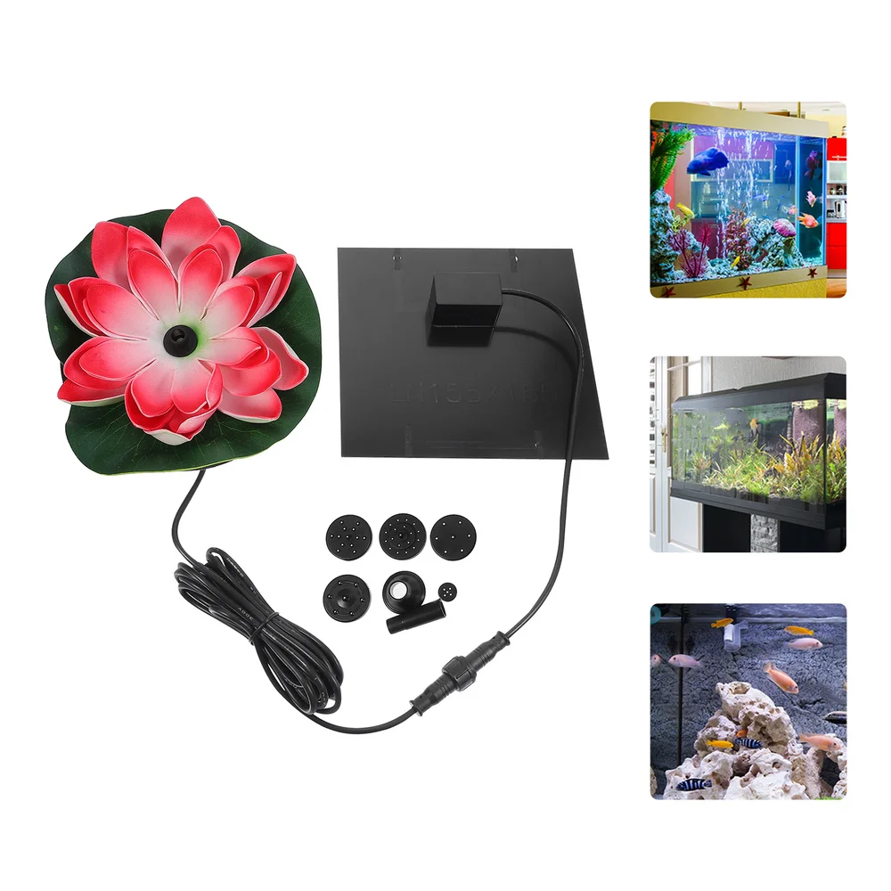 

1Set Solar Powered Lotus Fountain Floating Solar Pump Outdoor Water Fountain