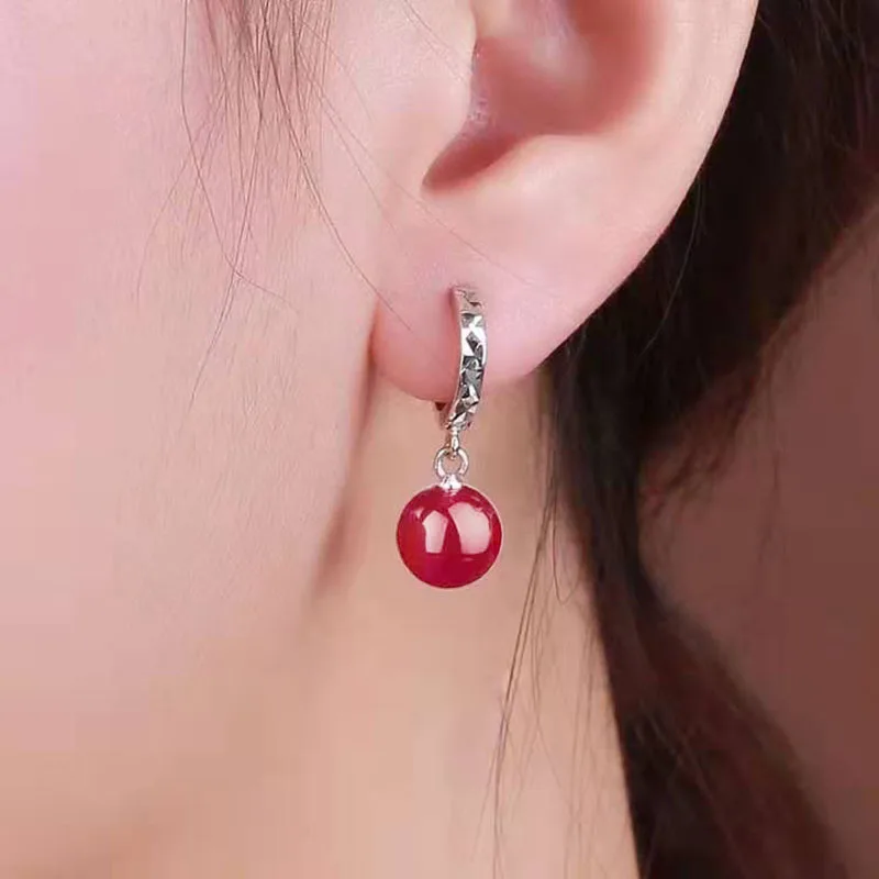 Женские серьги с серебряным покрытием jinzeyi корейские натуральным кристаллом