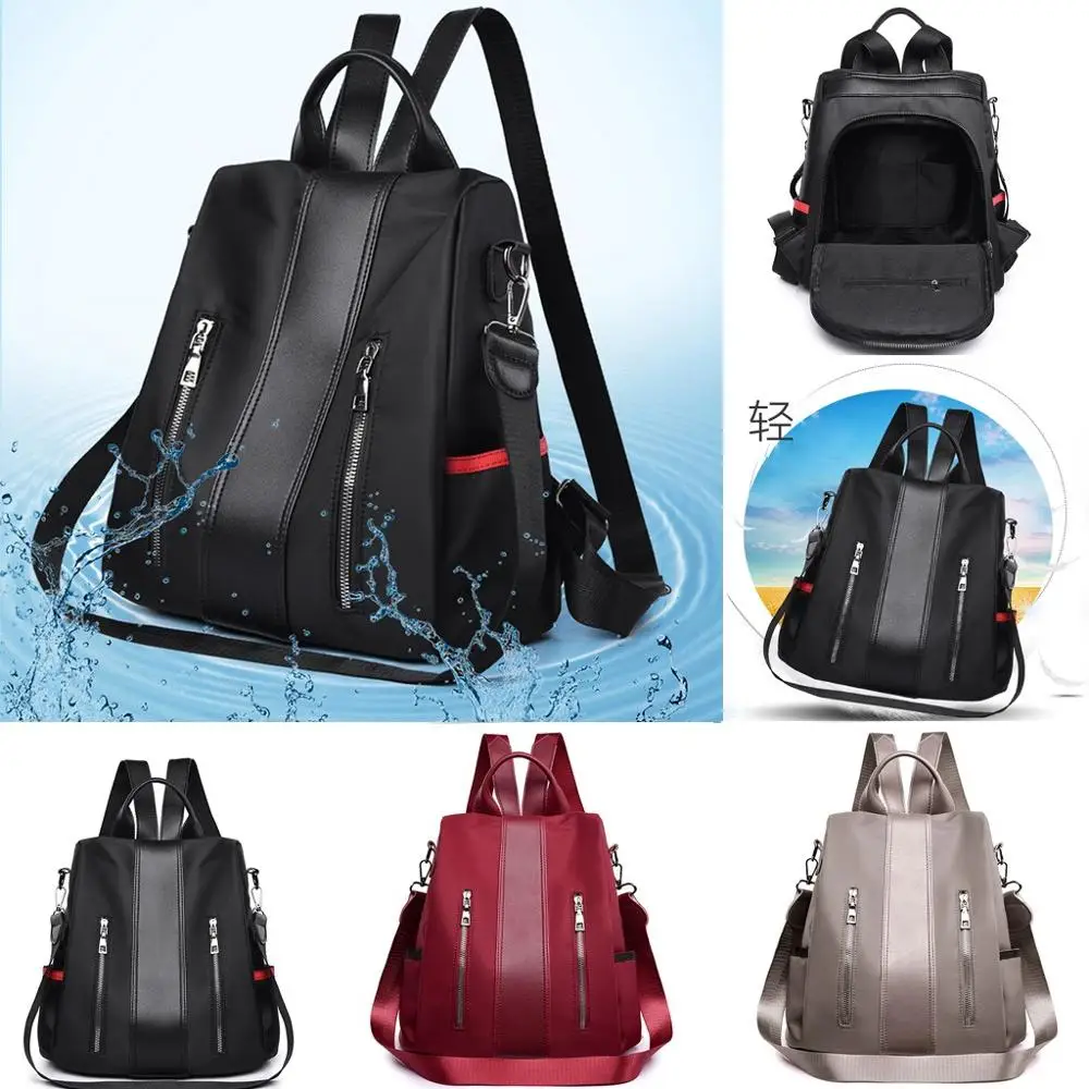 Женская сумка рюкзак на плечо модный однотонный нейлоновый Многофункциональный