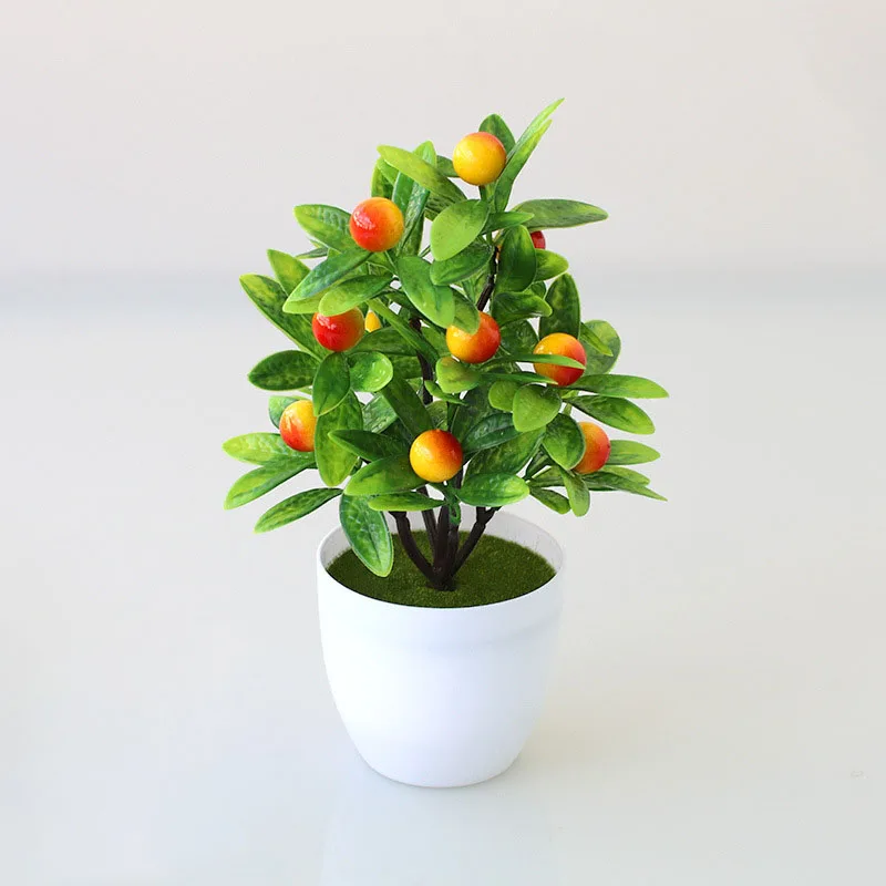 

Artificial Fruits Bonsai Lemon Simulated Plant Potted Home Decoration Flower Plant Living Room Desk Ornament Fake Tree Potted