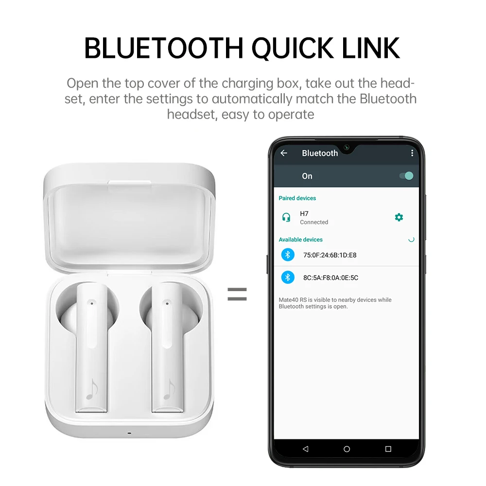 

2021 New True Wireless Bluetooth Earphones H7 Sports Stereo Semi-in-ear Headset for Xiaomi Android and Ios Phones Airpods Pro