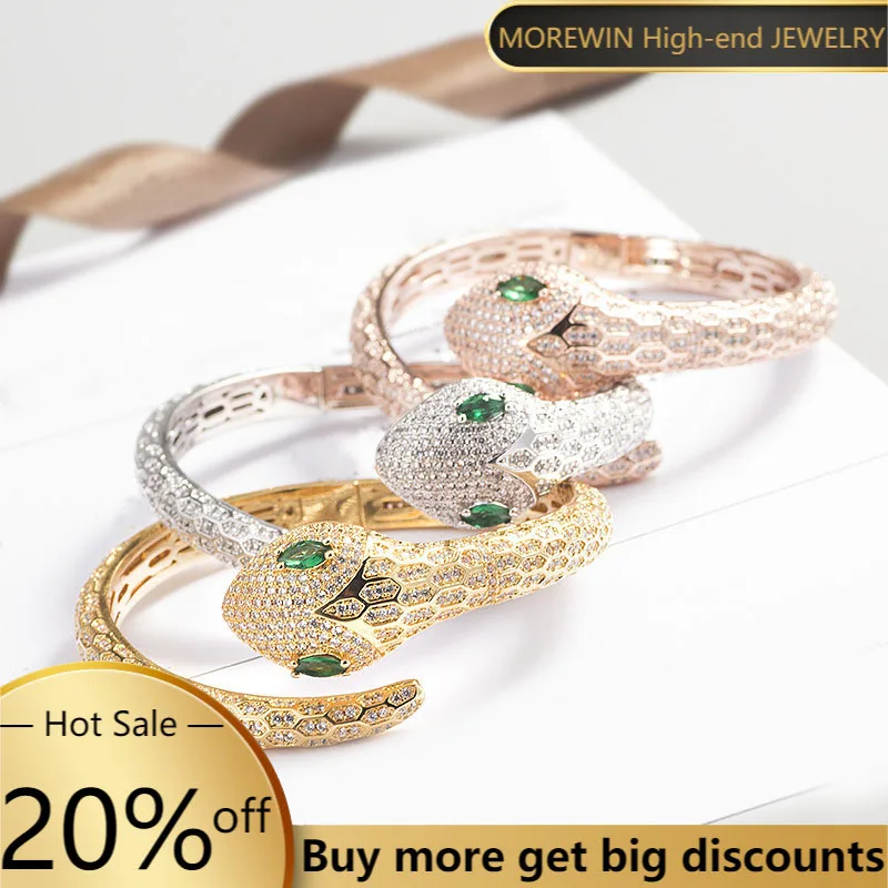 

Женский комплект из кольца и браслета, классический браслет из стерлингового серебра 925 пробы в форме змеи с зеленым глазом, роскошная бижут...