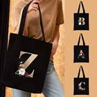 Женская сумка для покупок с надписью и мультипликационным принтом, экологически безопасные складные многоразовые сумки-мессенджеры через плечо, сумка