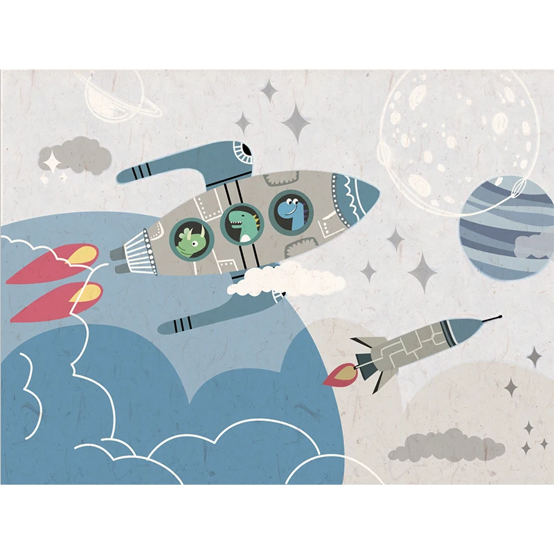 Космический корабль детская комната игрушечная фон Стена Для Мальчиков Спальня