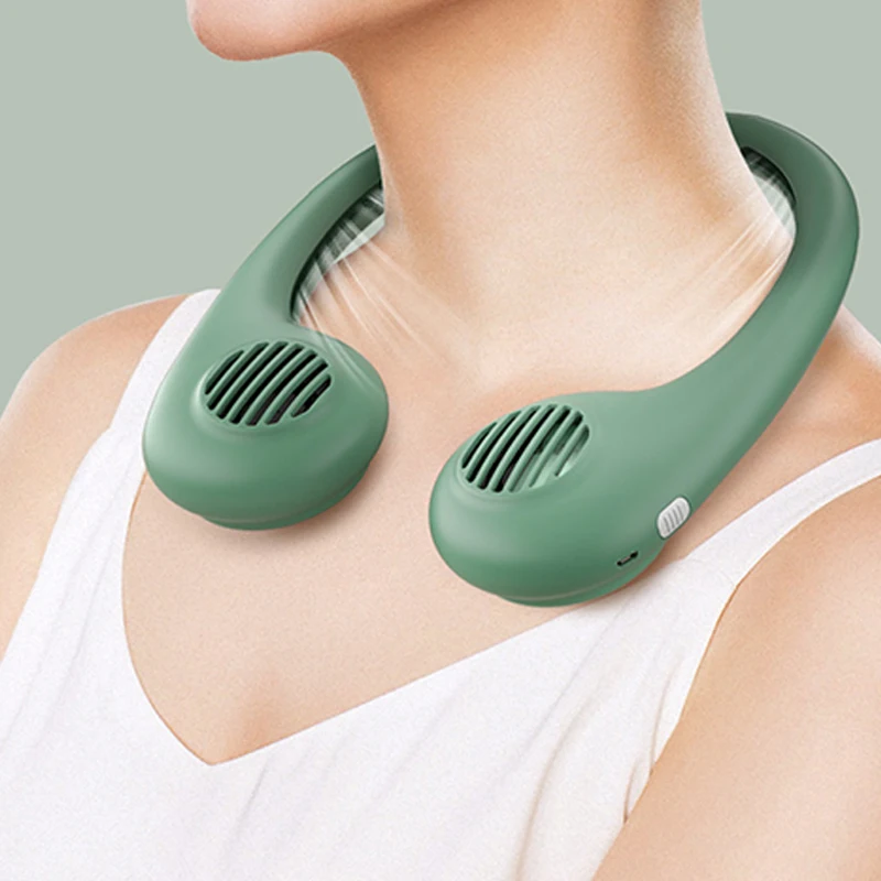 

Lazy Sports Halter Fan Mini Hanging Neck Fan USB Rechargeable Cover Halter Sports Fan Air Cooler
