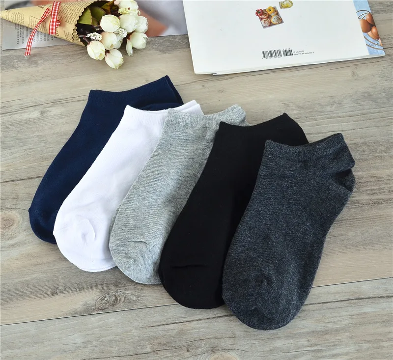 

3/4/5/6Pair Unisex Socks for Summer Autumn Classic Black White Gray Short Socks Solid Color Cotton Low Cut Ankle Socks Sokken