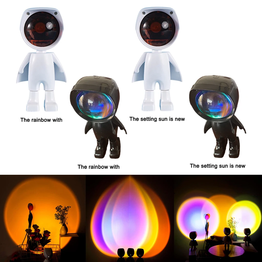 

Sunset Projector Lamp Rainbow Atmosphere Led Night Light for Home Bedroom Coffe shop Background Wall Decoration USB Table Lamp