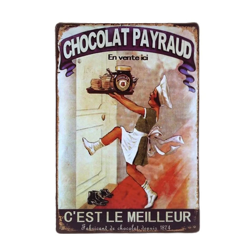 

1 pc Chocolate sweets Payraud Store the best french France Tin Plate Sign wall plaques cave Decoration Dropshipping metal Poster