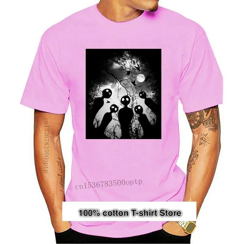 

Camiseta estampada de The Lost Ones para hombre, fondo aterrador con Crows de Luna y árboles, novedad