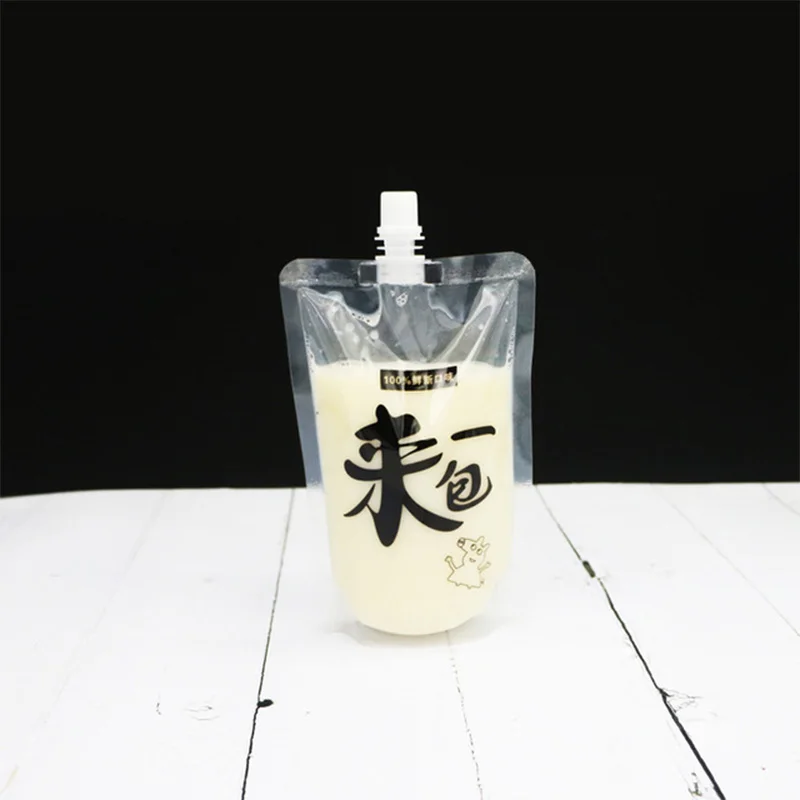 300PCS Clear Standing Up Poly Drink Packaging Spout Bag Doypack Liquid Pouches for Beverage Milk Fruit Juice Package Bags | Дом и сад