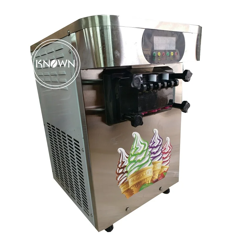 Table desktop stainless steel 22L mcdonald's mini 3 flavors soft serve ice cream sundae cone making machine free | Бытовая техника