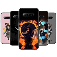 fire force anime phone case for xiaomi redmi black shark 4 pro 2 3 3s cases helo black cover silicone back prett mini cover