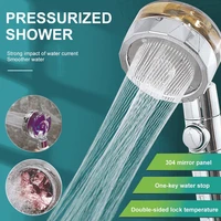 shower head water saving showerhead 360 degrees rotating with small fan abs rain high pressure spray nozzle bathroom accessories