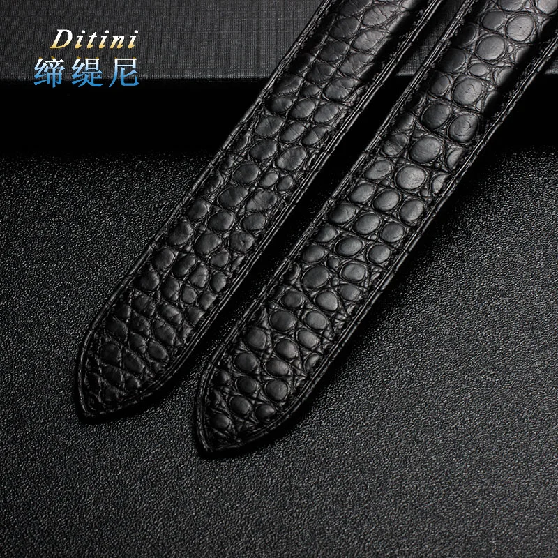 

Crocodile leather watchstrap for cartierr tank solo calibre series 18 19 20 21 22 23 24mm black brown genuine leather watchband