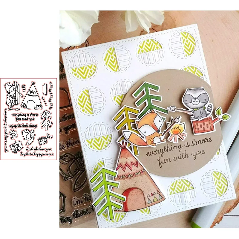 Лисы дом буквы принты прозрачный силиконовый штамп/печать для DIY