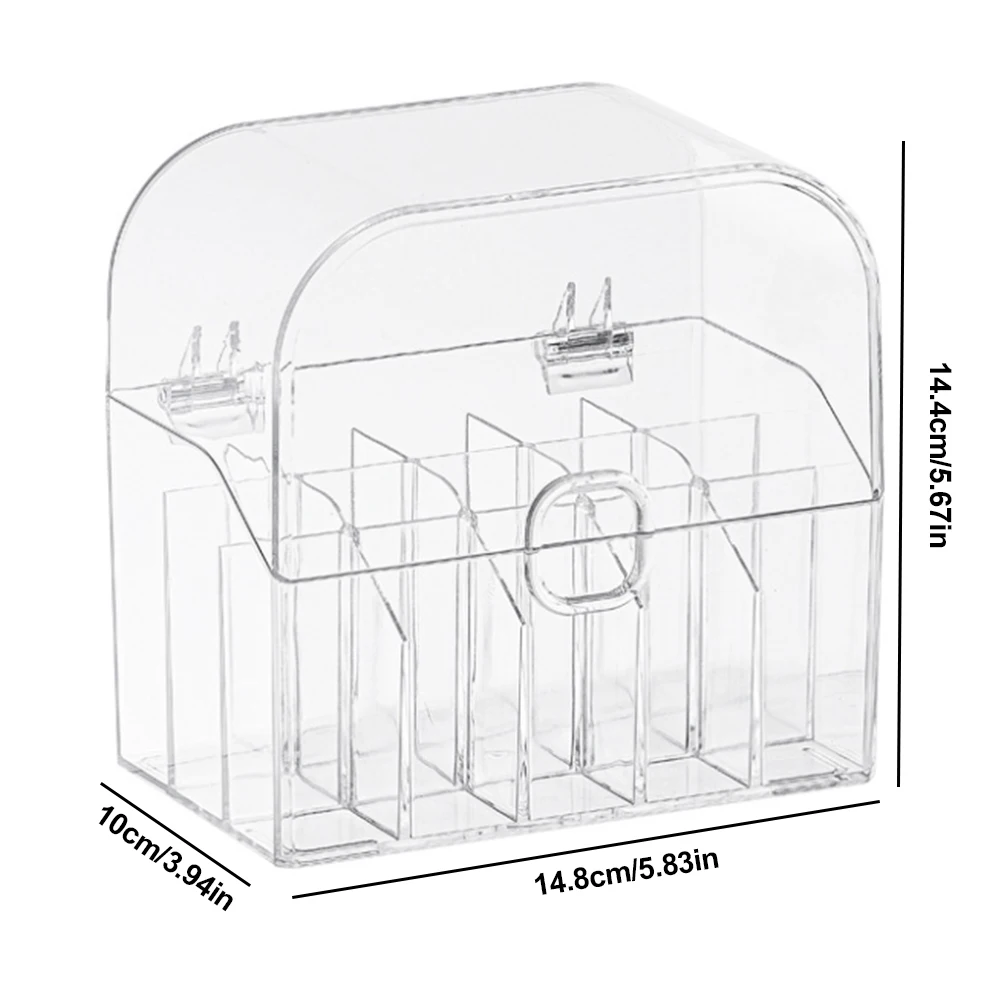 

High Quality Lipstick Organizer 15 Grids Cosmetic Storage Transparent Plastic Makeup Display Holder Case With Dust-Proof Lid