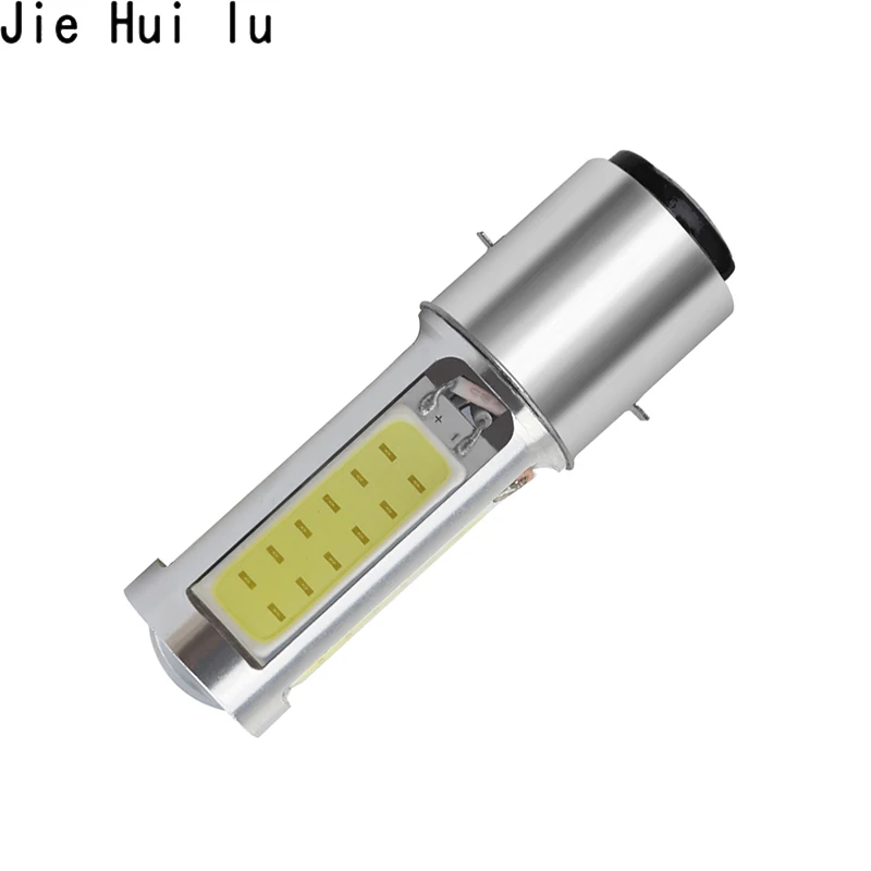 1 шт. белый светодиодный светильник DRL BA20D H6 COB для мотоцикла мопеда квадроцикла