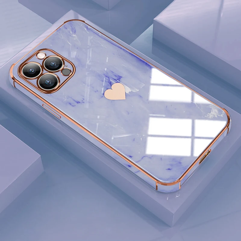 Противоударный чехол с мраморным покрытием для iPhone 13 12 11 Pro Max XS XR X 8 7 Plus iPhone13 милые
