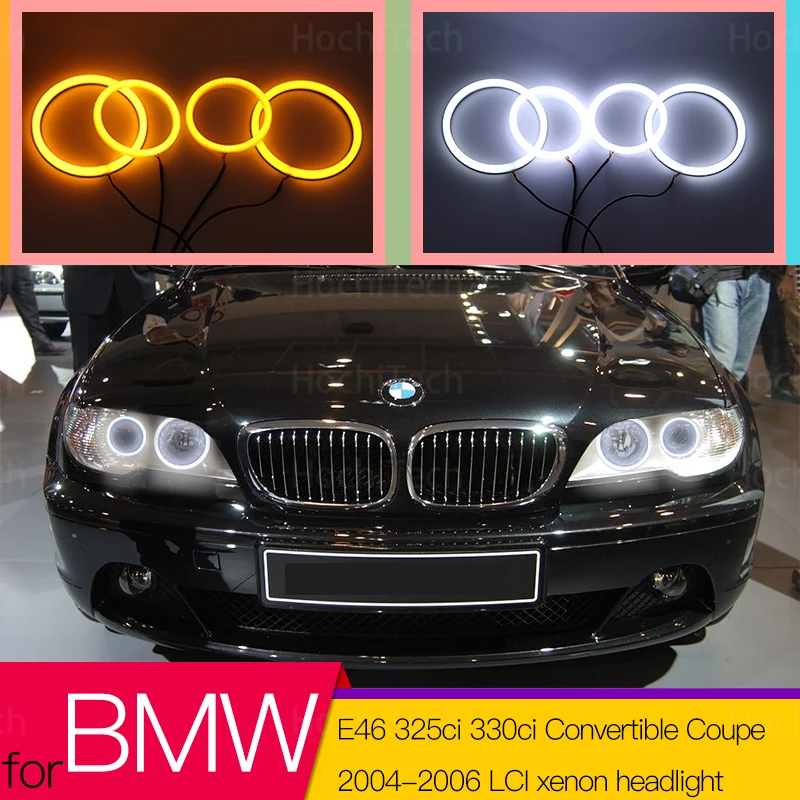 Хлопковый светодиодный светильник Angel Eye Halo Switchback двухцветный для BMW E46 325ci 330ci