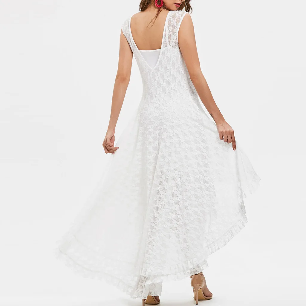 Весенне летние платья с высоким низким подъемом без рукавов элегантные тонкие