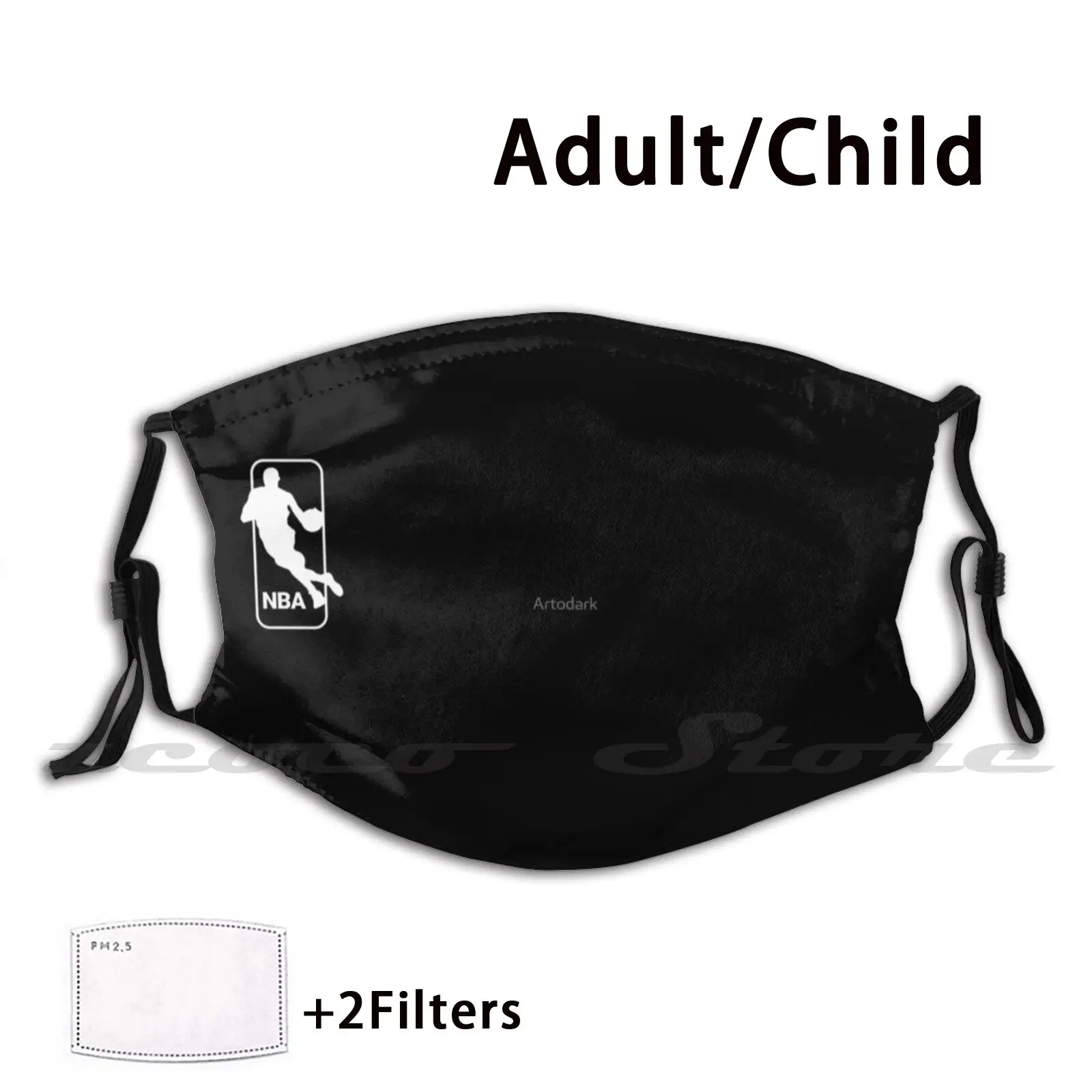 Оригинальная маска с логотипом N.b.a многоразовый Печатный фильтр моющийся черный