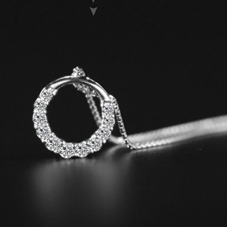 KingDeng Серебряная Тарелка 925 Ожерелье Роскошный Циркон Для Женщин Ювелирные