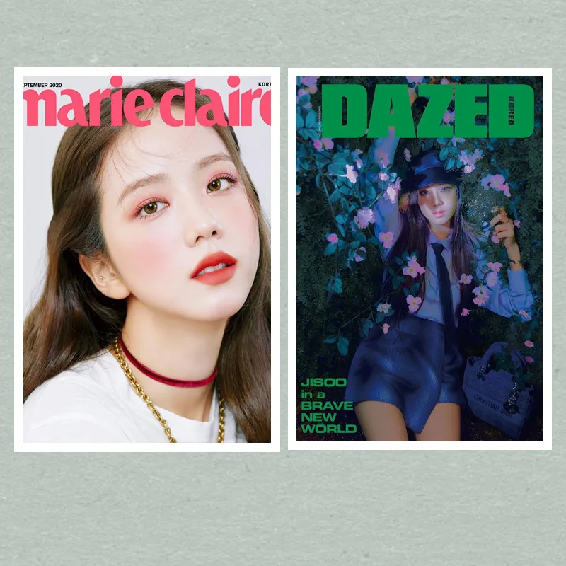 

KPOP BP Jisoo DAZED October Magazine Poster Wall Decor Poster Roll Package